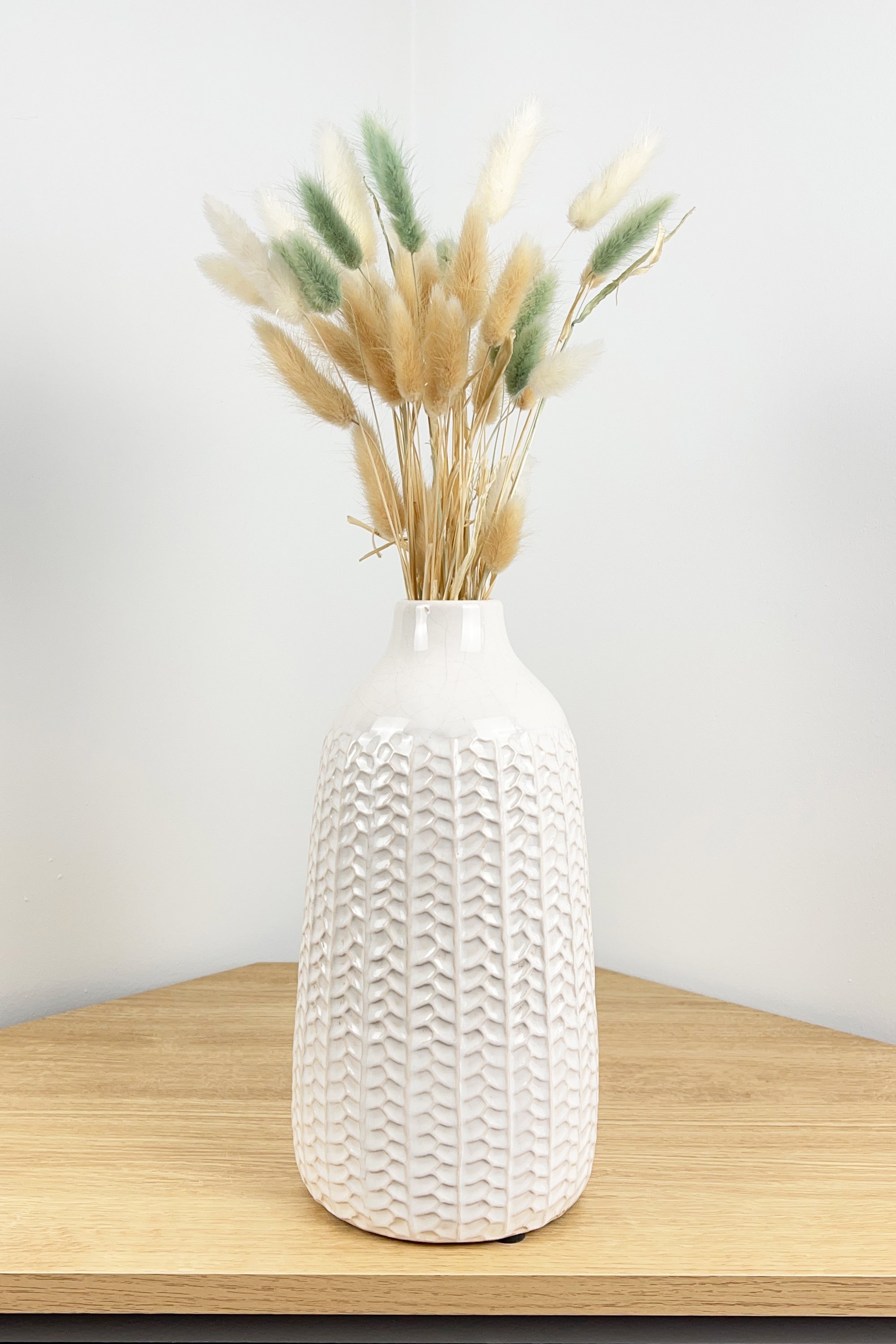 28.5cm Large off White Ceramic Vase