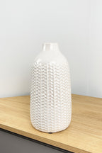 28.5cm Large off White Ceramic Vase