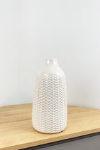 28.5cm Large off White Ceramic Vase