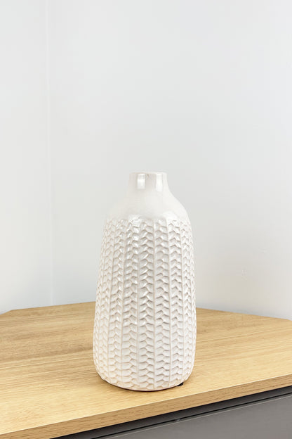 28.5cm Large off White Ceramic Vase