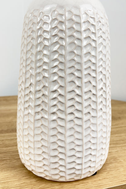 28.5cm Large off White Ceramic Vase