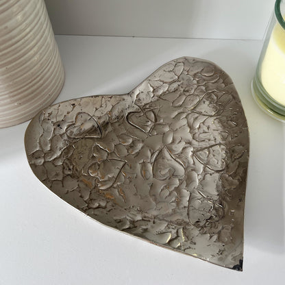 Silver Heart Shaped Trinket Dish