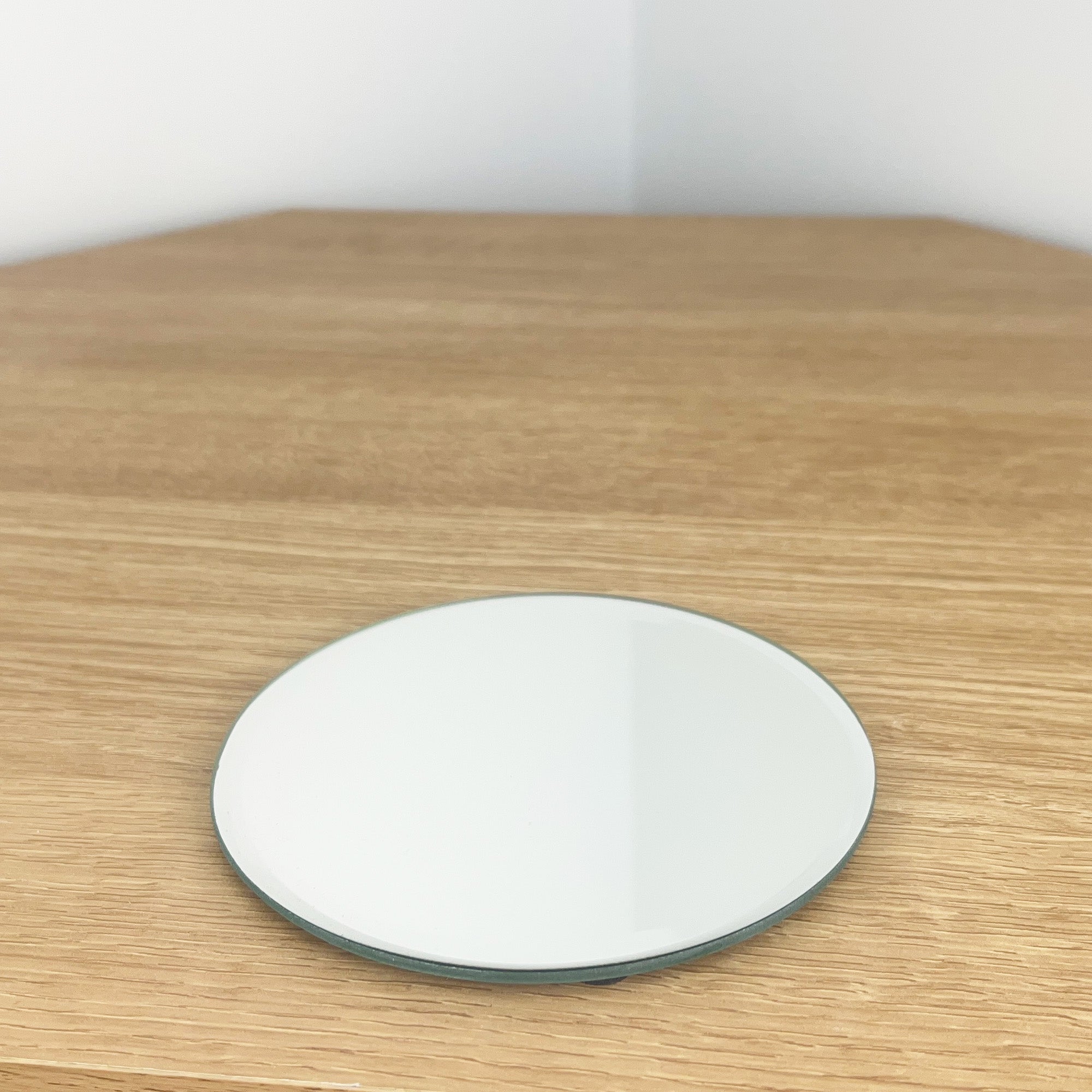 12cm Mirrored Glass Candle Plate