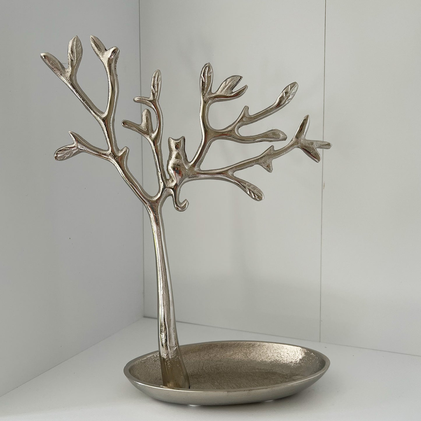 Cat In Tree Jewellery Stand - Silver