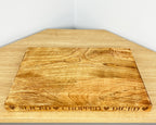 Mango Wood Chopping Board - 'Sliced Chopped Diced'