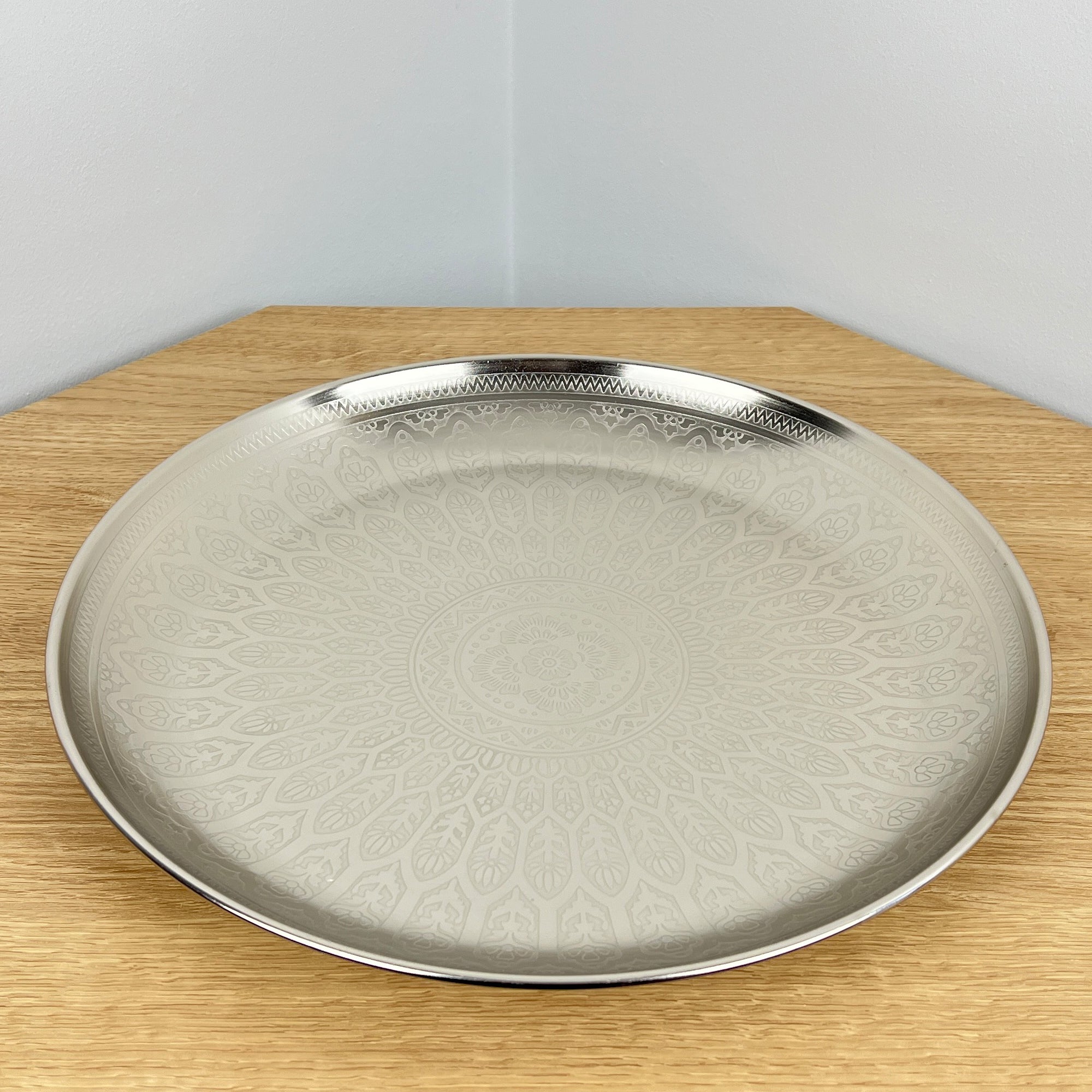 33cm Large Decorative Tray - Silver