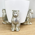 Set of 3 Snow Leopard Plant Pot Riser Feet