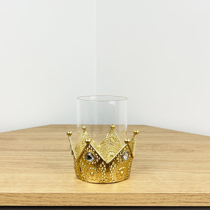 Gold Crown Tea Light Candle Holder