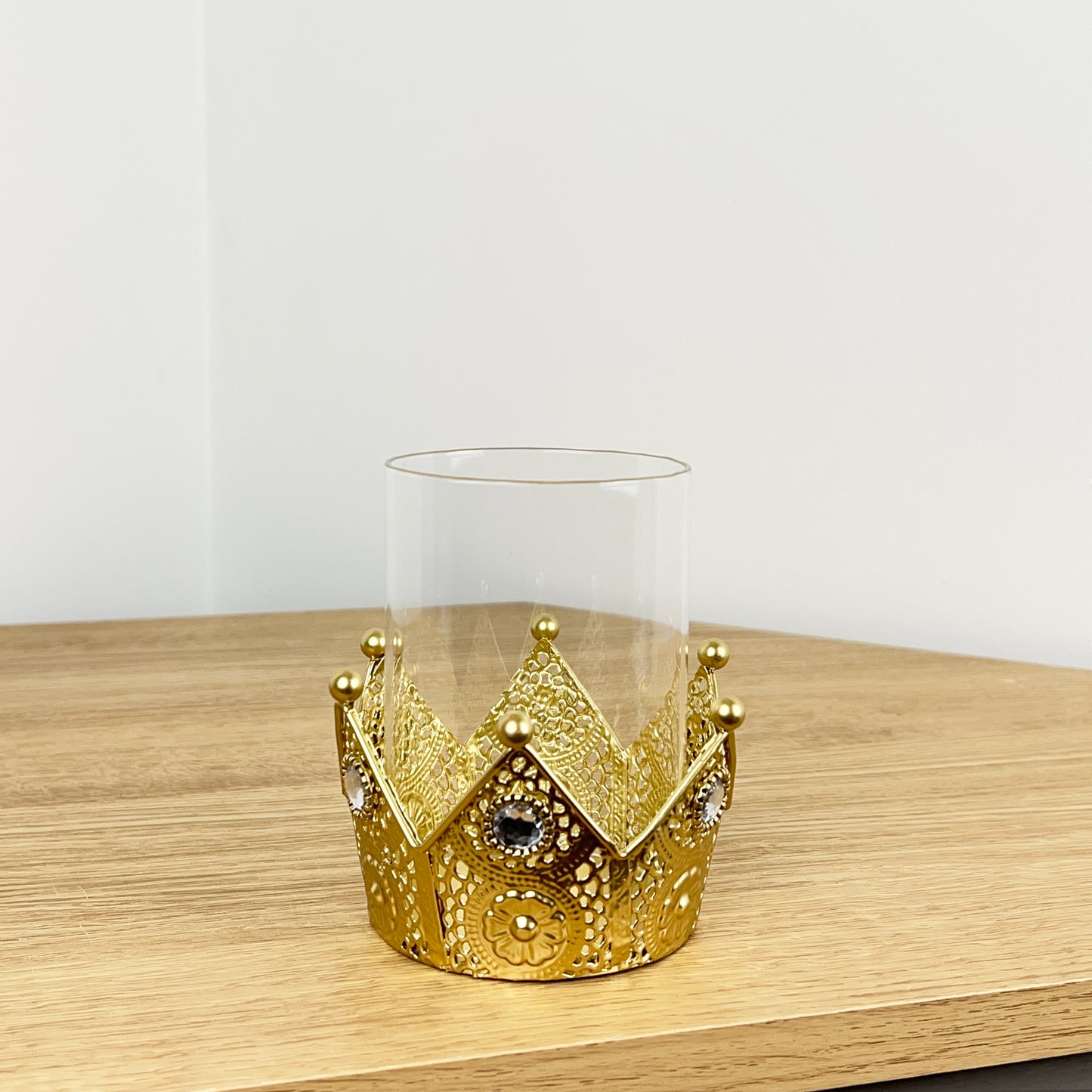 Gold Crown Tea Light Candle Holder