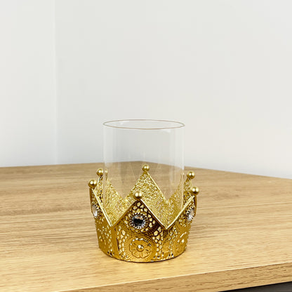 Gold Crown Tea Light Candle Holder