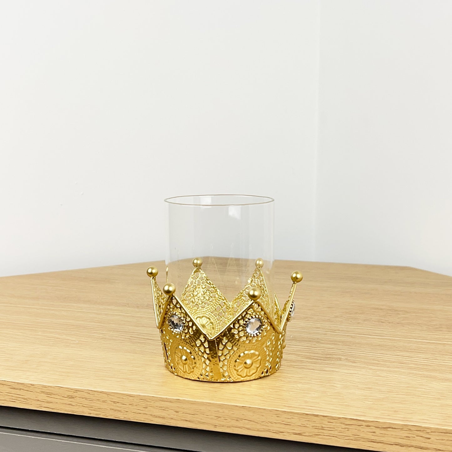 Gold Crown Tea Light Candle Holder