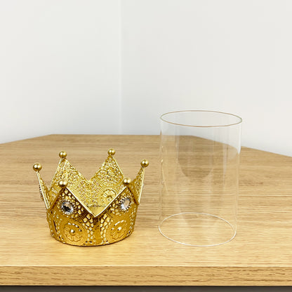 Gold Crown Tea Light Candle Holder