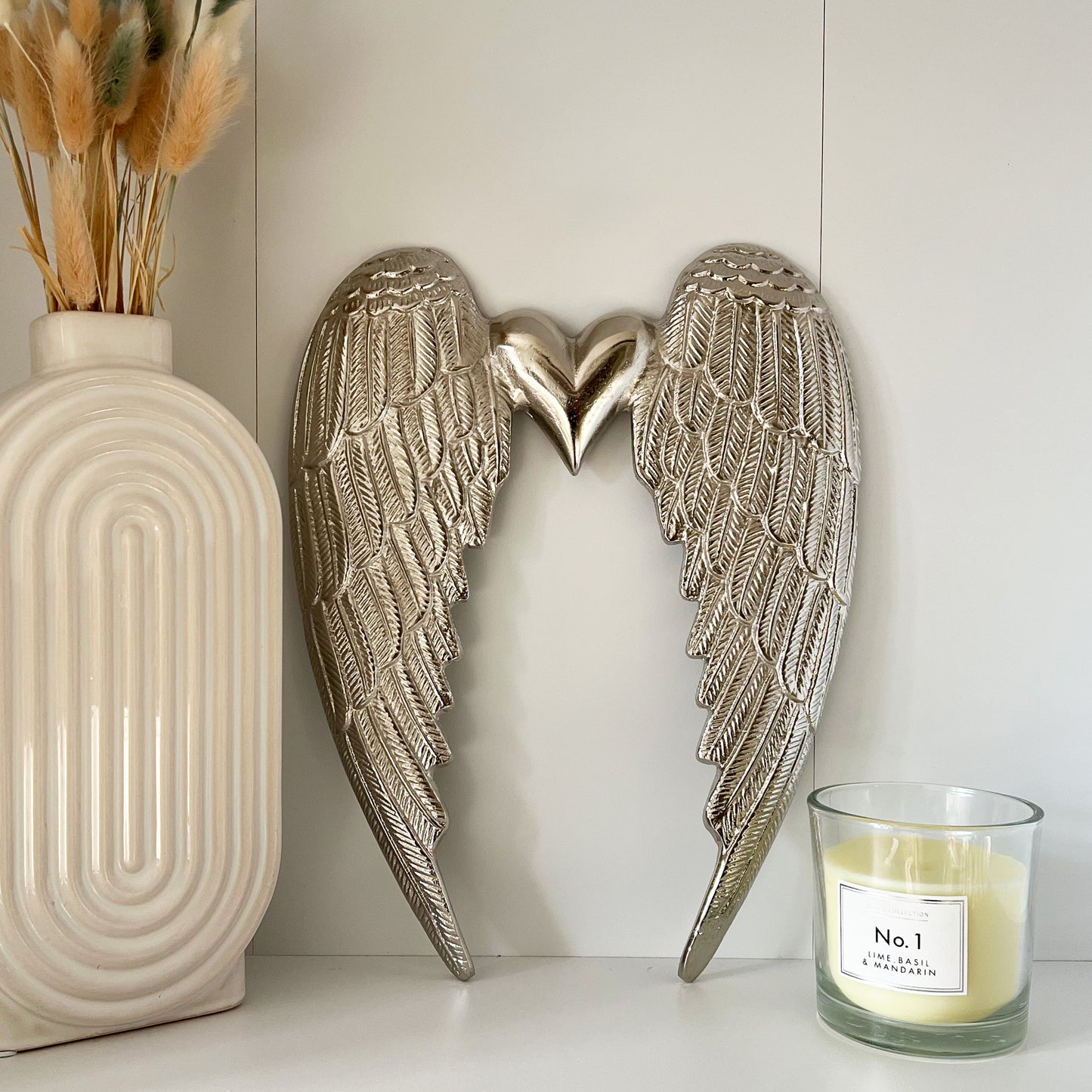 Silver Angel Wings Metal Wall Art Lifestyle