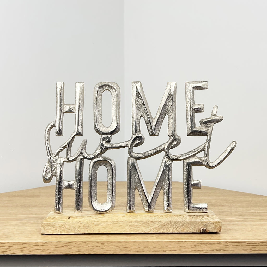 Silver 'Home Sweet Home' Word Ornament