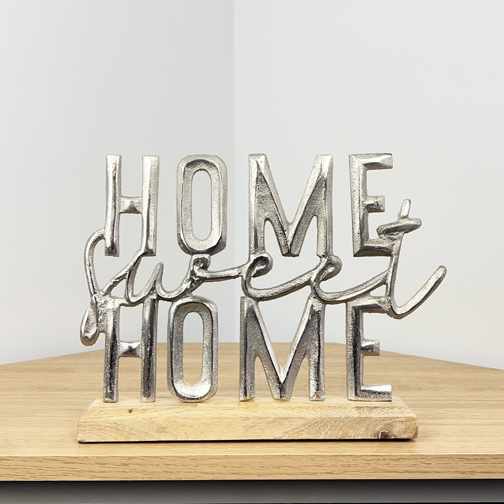Silver 'Home Sweet Home' Word Ornament