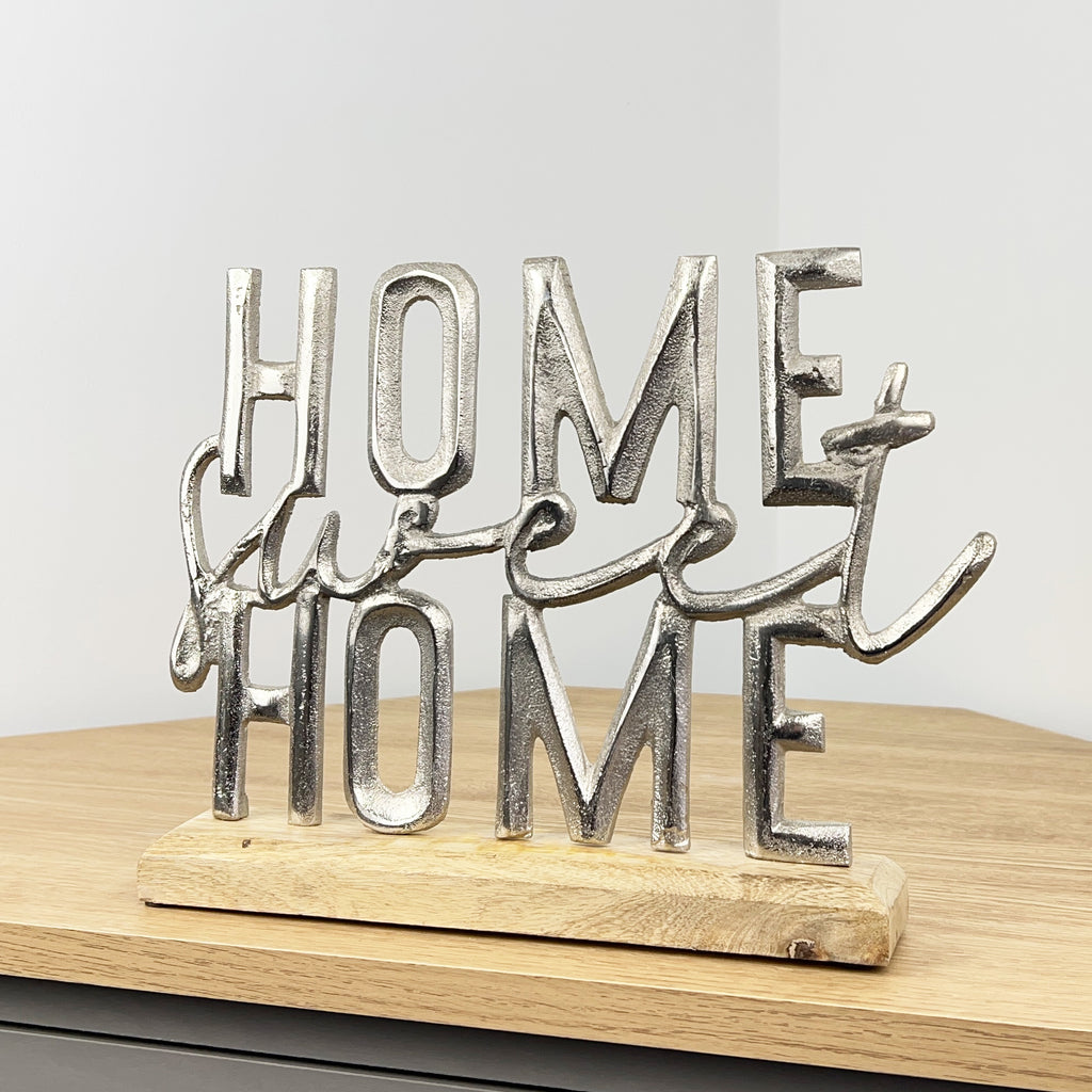 Silver 'Home Sweet Home' Word Ornament