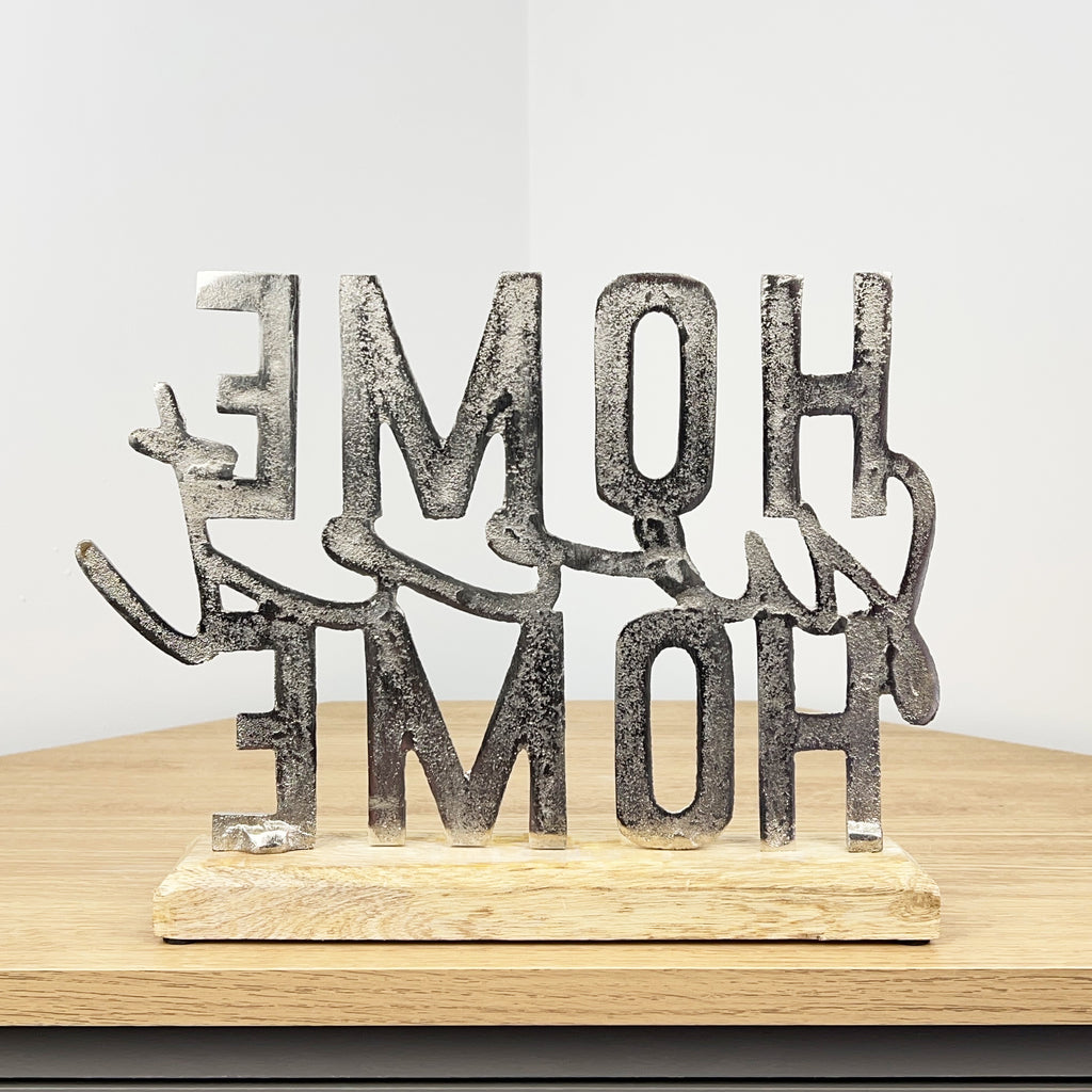 Silver 'Home Sweet Home' Word Ornament