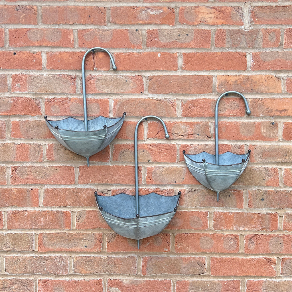 Set of 3 Umbrella Garden Wall Planters
