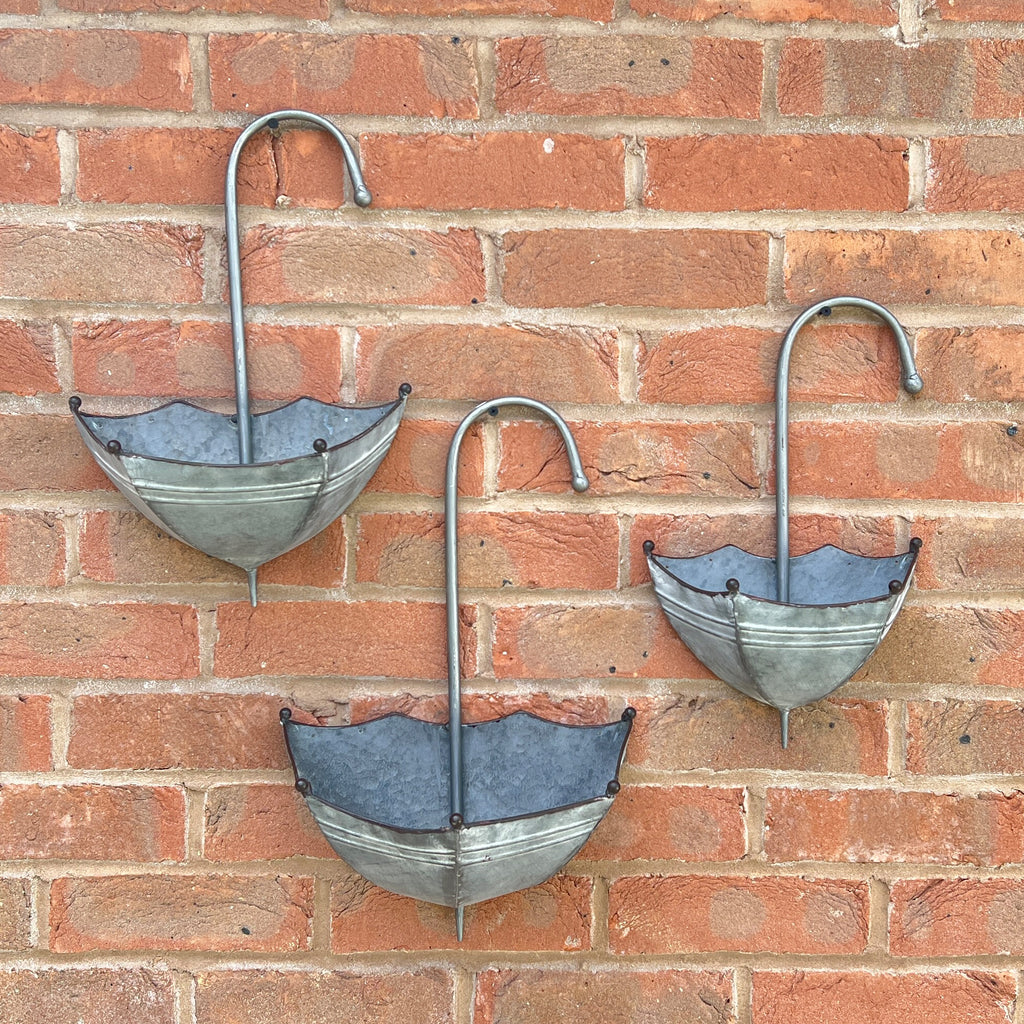 Set of 3 Umbrella Garden Wall Planters