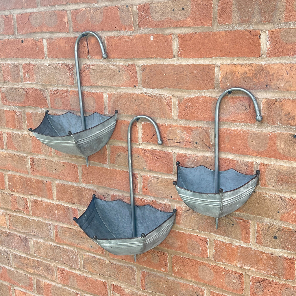 Set of 3 Umbrella Garden Wall Planters