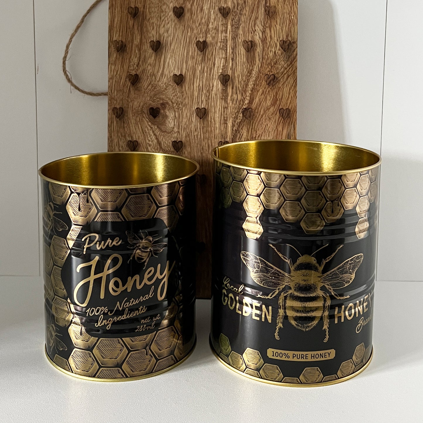 Set of 2 Bee Storage Tins