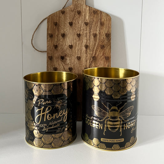 Set of 2 Bee Storage Tins