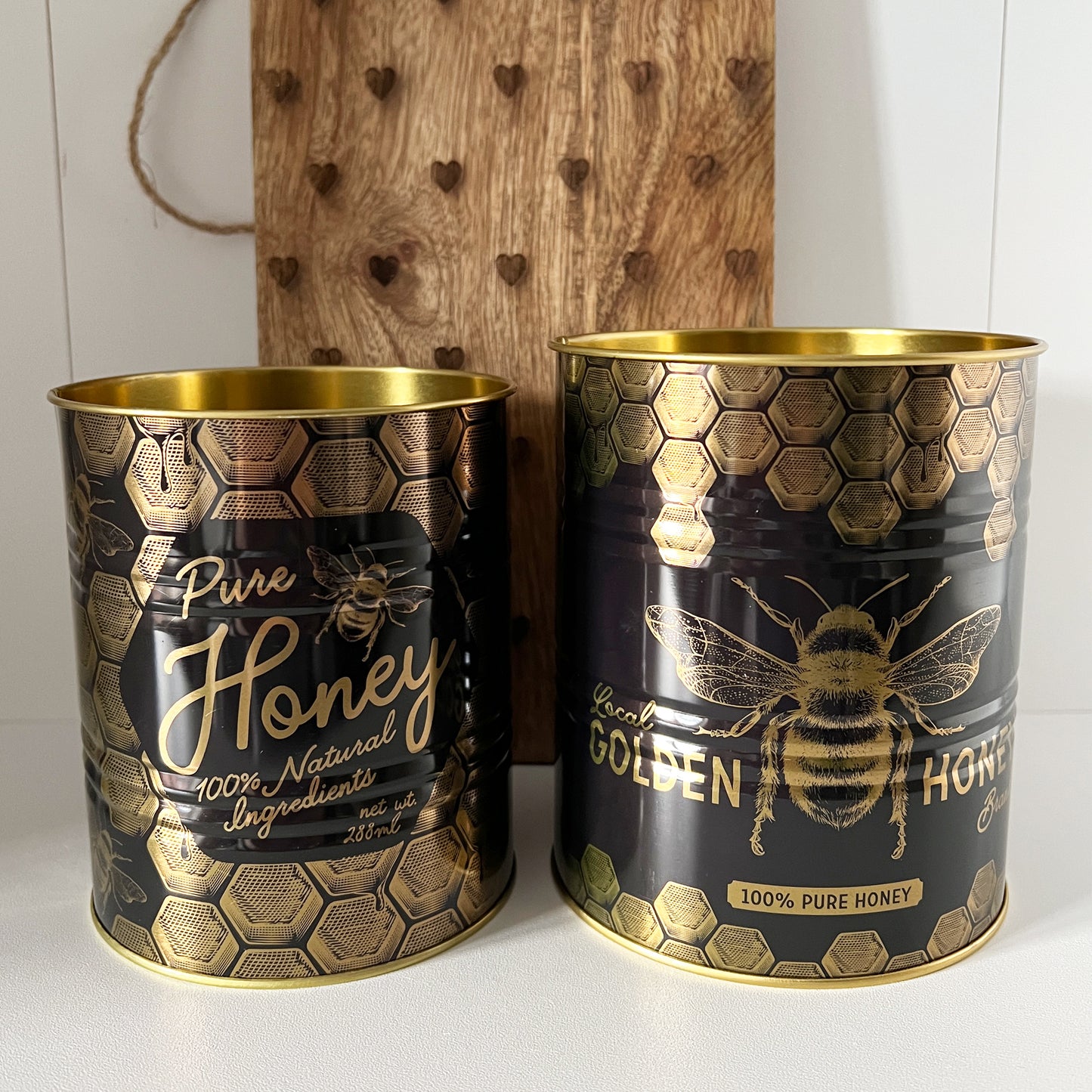 Set of 2 Bee Storage Tins