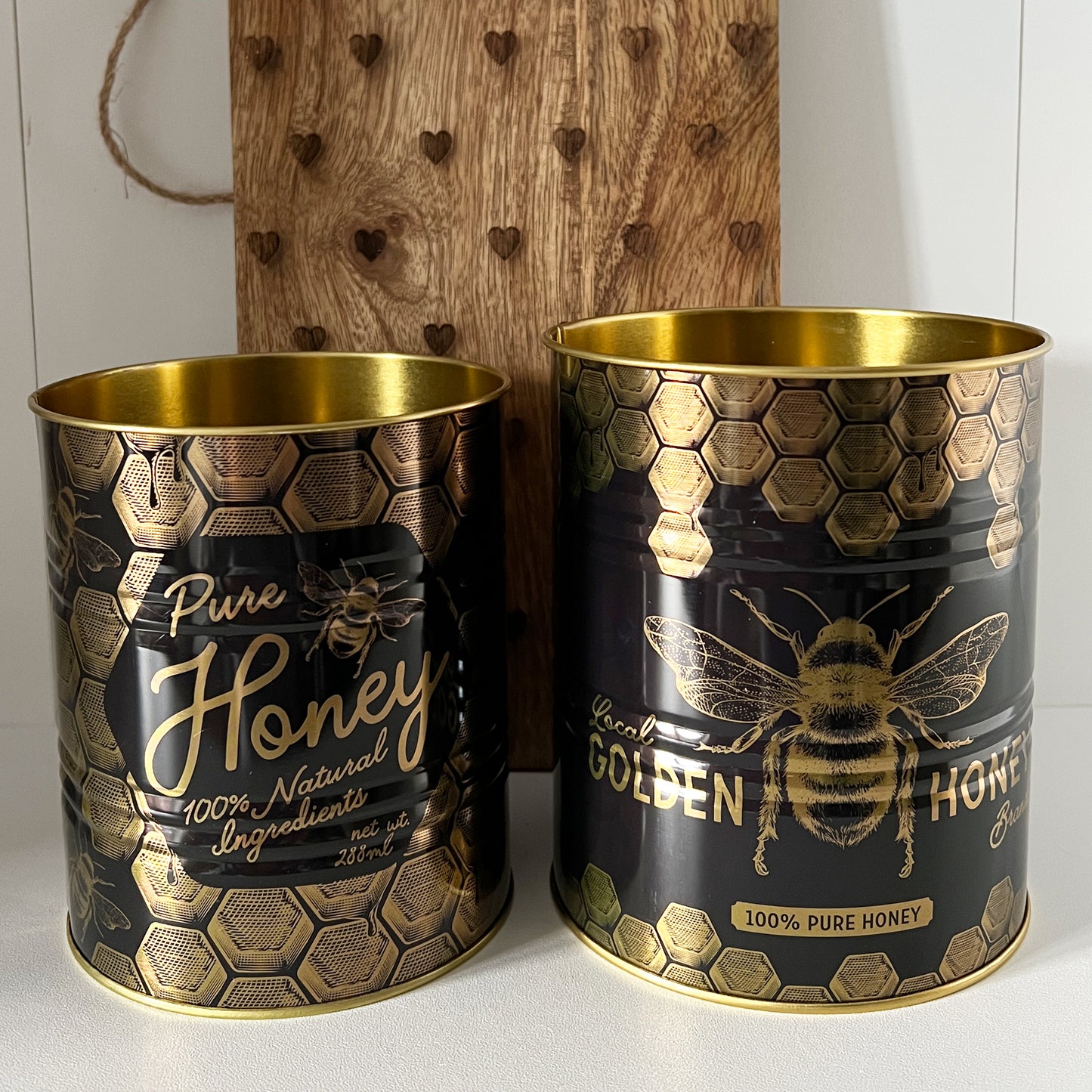 Set of 2 Bee Storage Tins