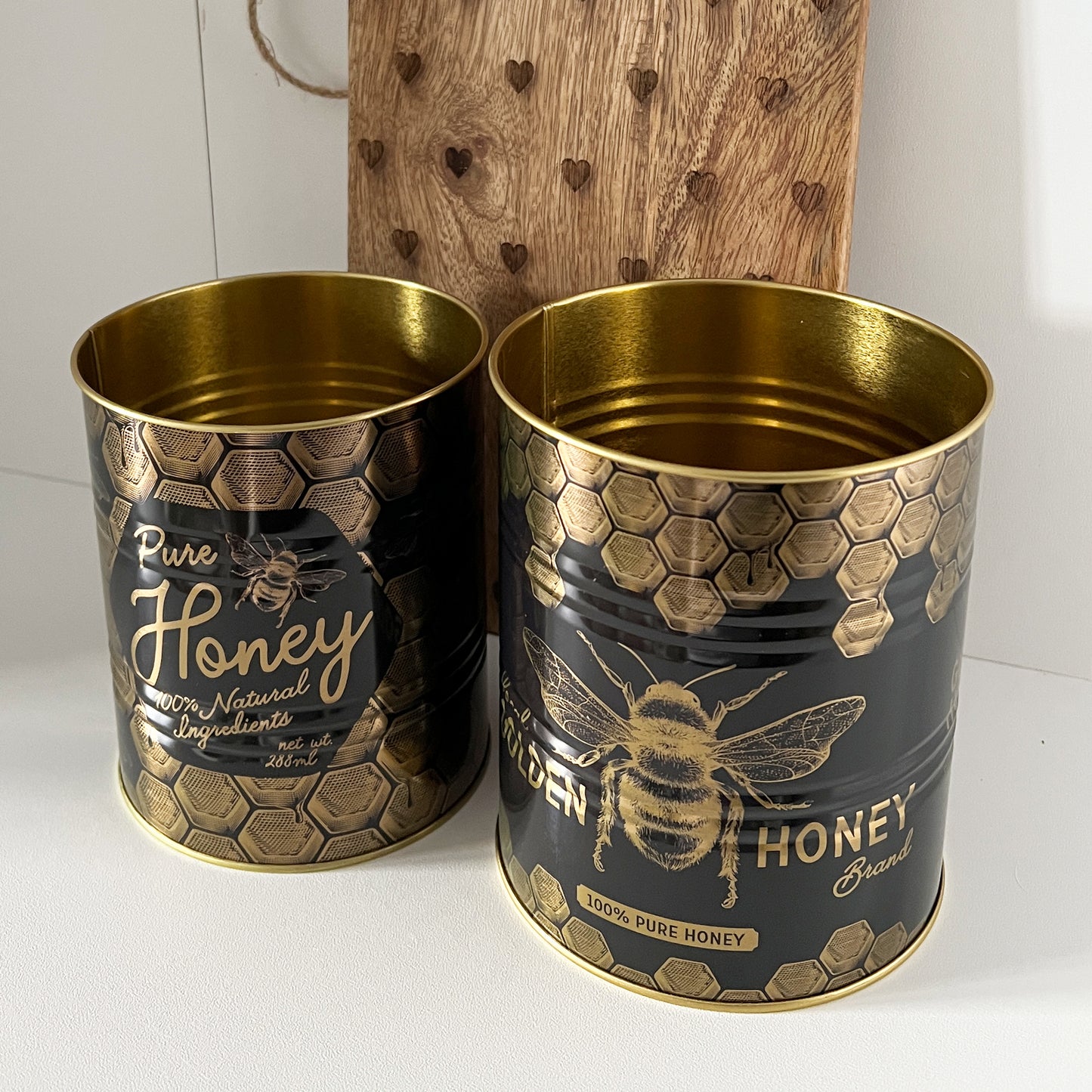 Set of 2 Bee Storage Tins