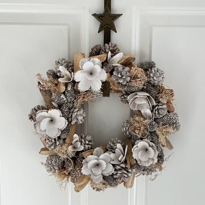 32cm Winter Frosted Wreath